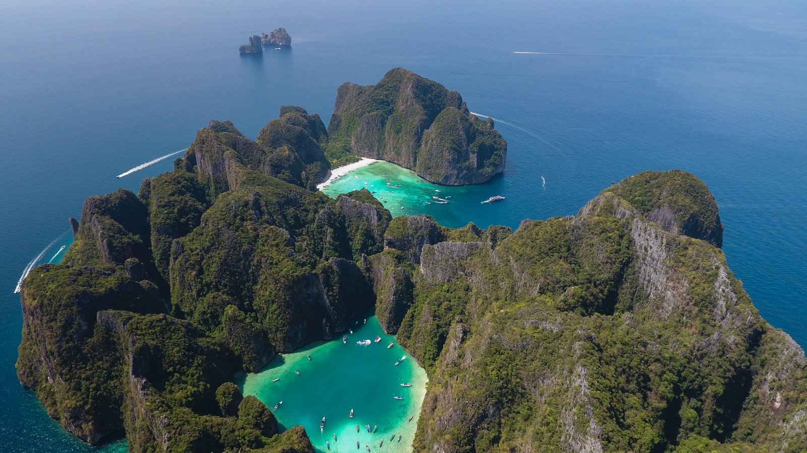 Thailand Mountain Trail Hikking Trails, Trekking Trips, & Running Tours Thailand Aerial,view,of,iconic,tropical,maya,bay,phi,phi,islands,,thailand