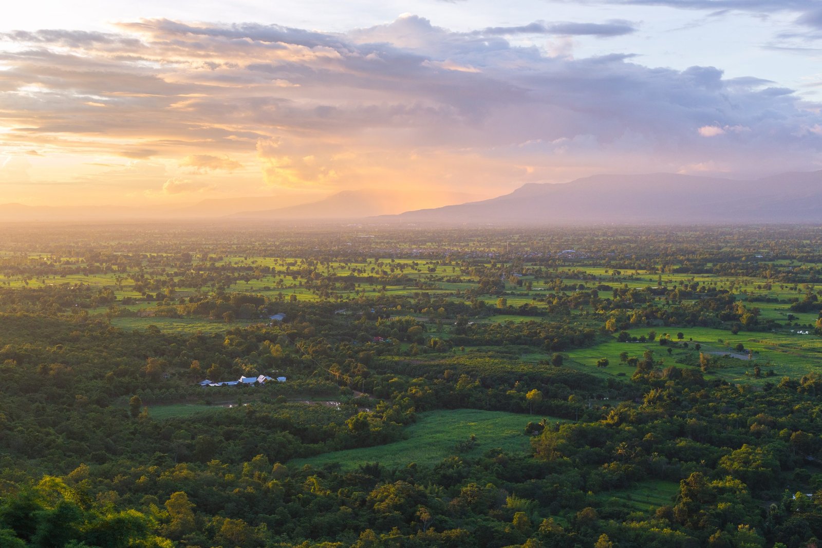 Thailand Mountain Trail Hikking Trails, Trekking Trips, & Running Tours Thailand View,of,sunset,over,farmland,from,the,mountain,with,rain